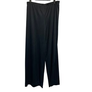 VTG 70s Greencastle Wide Leg Pants Womens Medium Black Elastic Waist High Rise